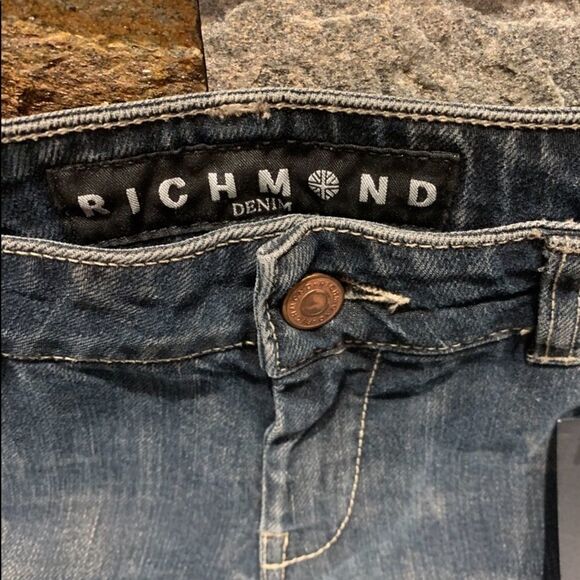 🔥Host Pick🔥John Richmond Distressed / Dyed Jeans Sz 26 NWT Made In Italy - Picture 3 of 4